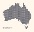 Hexagonal Halftone Design Australia Map Vector