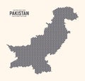 Hexagonal Halftone Design Islamic Republic Of Pakistan Map Vector