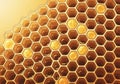 Hexagonal honeycomb pattern with golden, amber, and brown Royalty Free Stock Photo