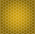 Hexagonal honeycomb pattern â minimalist geometric gold and white background - vector Royalty Free Stock Photo
