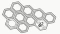 Hexagonal Honeycomb Pattern with Stylized Bee and Dots Vector, vector design Generative AI Royalty Free Stock Photo