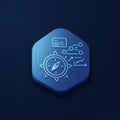 Hexagonal icon with blue gradient background, Royalty Free Stock Photo