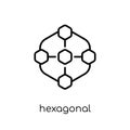 Hexagonal Interconnections icon. Trendy modern flat linear vecto