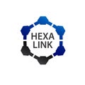 Hexagonal link logo concept design. Symbol graphic template element Royalty Free Stock Photo