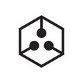 Hexagonal linked dots logo vector