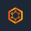 Hexagonal Logo Template Illustration Design. Vector EPS 10 Royalty Free Stock Photo