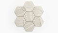 Hexagonal marble tiles pattern isolated on white background Royalty Free Stock Photo