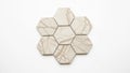 Hexagonal marble tiles pattern isolated on white background Royalty Free Stock Photo