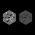 Hexagonal Maze Hexagon maze Labyrinth with six corner icon set white color vector illustration flat style image Royalty Free Stock Photo