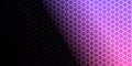 Vector Abstract Shining Hexagonal Mesh Texture in Black, Pink and Purple Gradient Banner Background Royalty Free Stock Photo
