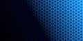 Abstract Shining Hexagonal Mesh Texture in Black and Blue Gradient Background Royalty Free Stock Photo