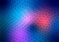 Abstract Shining Warping Hexagonal Mesh Texture in Blue, Red and Purple Background Royalty Free Stock Photo
