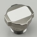 Hexagonal metal cap with a threaded base, designed for securing a container or syste Royalty Free Stock Photo
