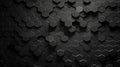 Hexagonal Metal Tiles A Stunning Black Background. created with Generative AI