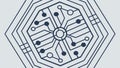 Hexagonal Microchip Circuit Pattern Technology, vector design Generative AI Royalty Free Stock Photo