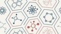 Hexagonal Molecular Pattern for Chemistry and Scientific Design, vector design Generative AI Royalty Free Stock Photo