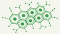 Hexagonal Molecular Structure, Green Scientific Grid, vector design Generative AI Royalty Free Stock Photo