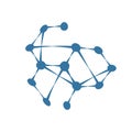 Hexagonal molecule badge. Molecular structure logo, molecular grids and chemistry hexagon molecules templates. Dna macromolecule,