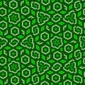 Fragments of hexagonal mosaic in green color continuous pattern