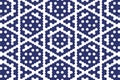 Hexagonal mosaic pattern in midnight blue, creating a modern and abstract hexagon design with structured symmetry.