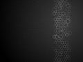 Hexagonal outline abstract dark background