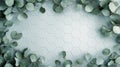 Hexagonal pattern background with eucalyptus leaves and soft colors Royalty Free Stock Photo