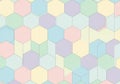 Hexagonal pattern featuring an array of pastel colors such as light Royalty Free Stock Photo
