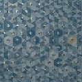 Hexagonal pattern featuring geometric shapes in varying shades of blue and gray. Royalty Free Stock Photo