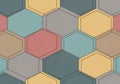 Hexagonal pattern featuring various pastel colors like teal, blush, mustard, tan, and Royalty Free Stock Photo