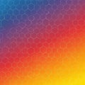 Hexagonal pattern with a gradient background transitioning from blue at the top through Royalty Free Stock Photo