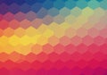 Hexagonal pattern with gradient colors transitioning from blue to Royalty Free Stock Photo