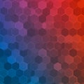 Hexagonal pattern with interlocking shapes in a gradient color scheme transitioning Royalty Free Stock Photo