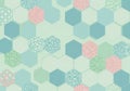 Hexagonal pattern with a pastel color palette featuring shades of blue, green, and pink. Some Royalty Free Stock Photo