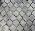 Hexagonal pattern textured interlocking grey pavement tile / stones