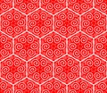 Hexagonal patterns with spiral ornament. Royalty Free Stock Photo