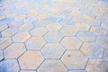 Hexagonal pavement tiles