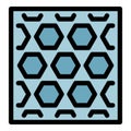 Hexagonal paving icon color outline vector