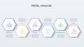 Hexagonal PESTEL Analysis Infographic with Soft Shadows and Gradient Accents Royalty Free Stock Photo