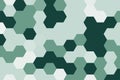 Hexagonal pixelated pattern in deep jungle green with a bold geometric grid effect. Abstract background concept
