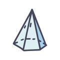 hexagonal pyramid color vector doodle simple icon
