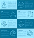 Hexagonal Pyramid and Shapes Vector Illustration Royalty Free Stock Photo