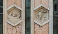 The hexagonal Reliefs on the Giottos Campanile Royalty Free Stock Photo