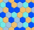 Blue Hexagonal Repeat Pattern Background