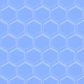 Hexagonal seamless embossed background in light blue design, hexagon shape mosaic