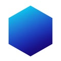 Hexagonal shape with a smooth gradient transitioning from light Royalty Free Stock Photo