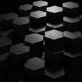 Hexagonal-shaped blocks arranged in a pattern, creating a three-dimensional effect. Royalty Free Stock Photo
