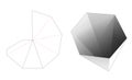 Hexagonal shaped pylon bowl die cut template