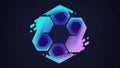 Hexagonal shapes in shades of blue and purple against a dark Royalty Free Stock Photo