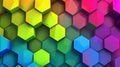 Hexagonal Spectrum: Vibrant Patterned Background Royalty Free Stock Photo
