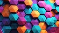 Hexagonal Spectrum: Vibrant Patterned Background Royalty Free Stock Photo